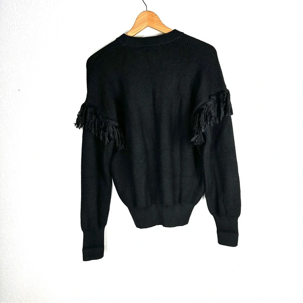 Tory Burch Bristol Fringe Baby Alpaca Silk Sweater Sz M‎